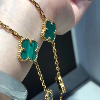 18k Gold Diamonds Jewelry Custom Brand Four Leaf Clover Bracelet