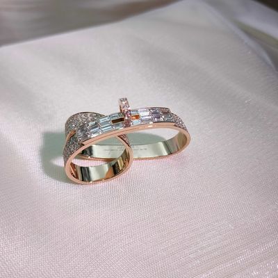 End Custom solid 18k Gold Jewelry Ring Real Diamond Jewelry High Brand