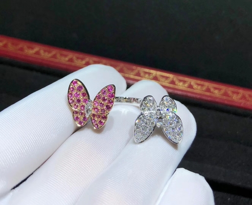 Custom Brand 18K White Gold Sapphire And Diamond Ring For Young Girls jewelry suppliers