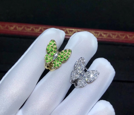 Custom Brand 18K White Gold Sapphire And Diamond Ring For Young Girls jewelry suppliers
