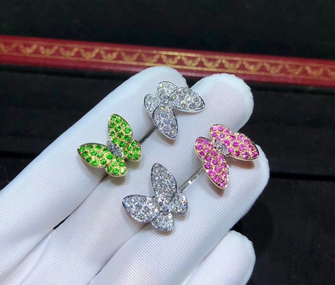 Custom Brand 18K White Gold Sapphire And Diamond Ring For Young Girls jewelry suppliers