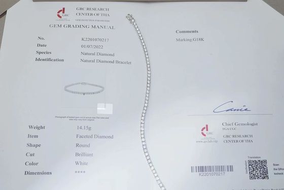 10K White Gold 9 Carat Diamond Tennis Bracelet