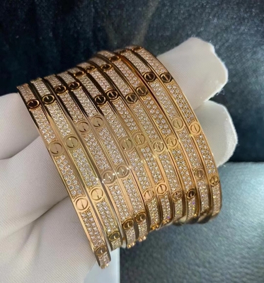 Wysoka marka Biżuteria na zamówienie China fabryka Brand Full Diamond Love Bracelet 18k Gold Bracelet Biżuteria
