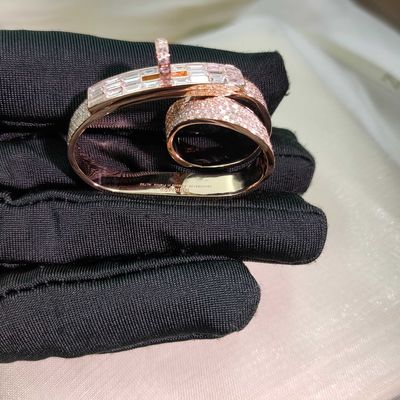 Zakończenie Złoty Pierścionek 18k Złoty Pierścionek Prawdziwy Diament Wysoka Marka
