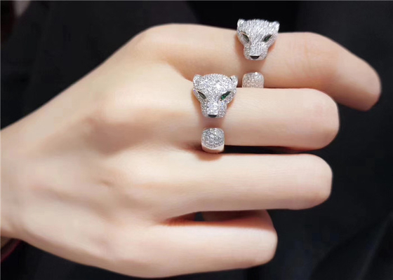 18k białe złoto 137 diamenty pantera De Brand Pierścień życzenia biżuteria China