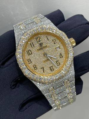 /Skeleton Men Lab /Diamond Wrist Watch /Swiss Moment /Moissanite /Studded Iced Out