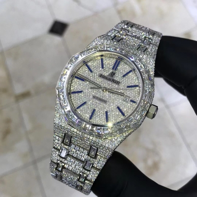 DE Moissanite Vvs Icebox Diamentowe zegarki męskie Szlachetne biżuteria