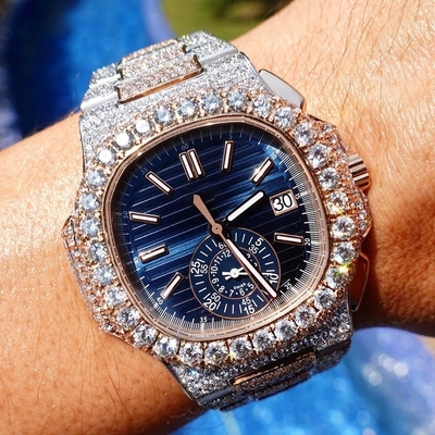 Luxury Hip Hop Iced Out Bling Bling Zegarki dla mężczyzn Moissanite Diamond